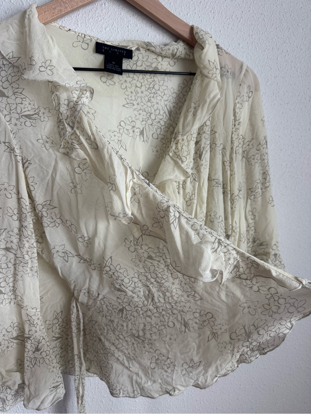 The Limited Vintage Cream Floral Wrap Blouse - Picture 6 of 8
